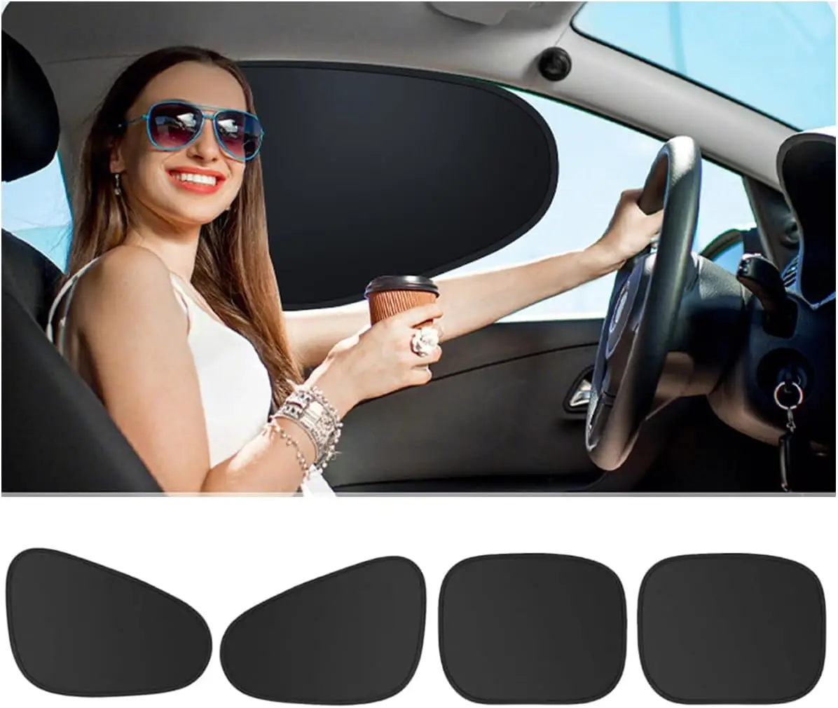 Suitable for most vehicles, car side car sunshade, electrostatic sunshade, side window opaque, sun protection and heat insulatio