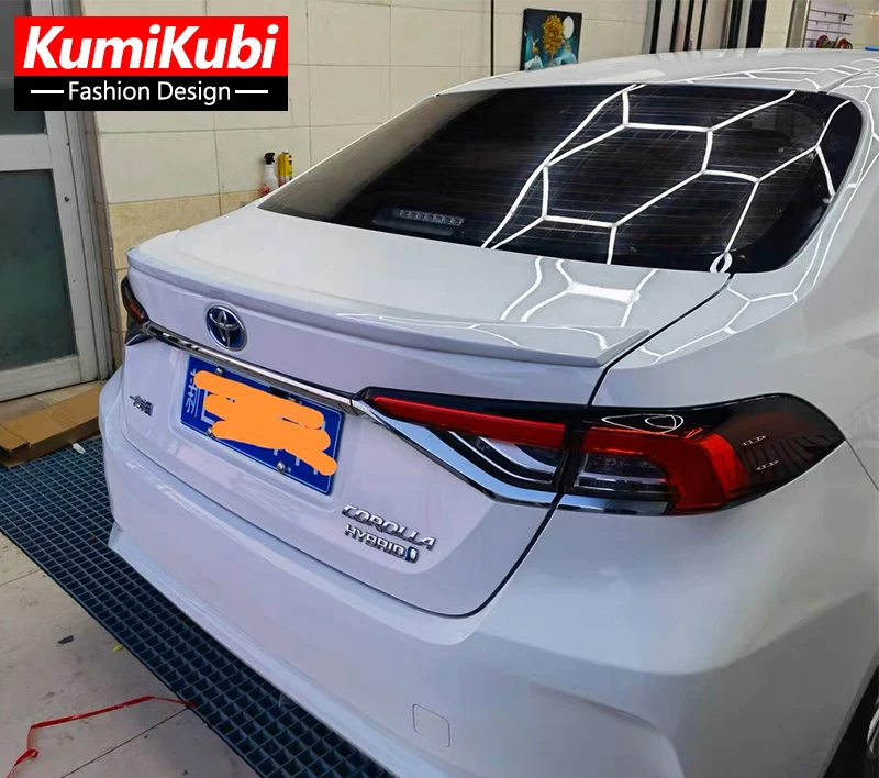 A Style For Toyota Corolla Spoiler 2019 2020 2021 ABS Material Carbon Fiber Look Car Rear Trunk Wing Accessories Body Kit