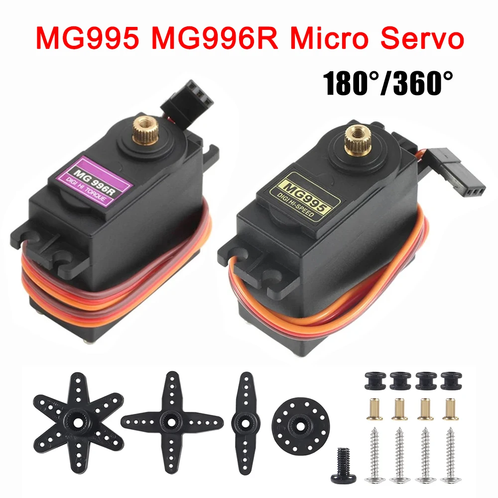 1/4pcs MG995 MG996R Micro Servo Digital All Metal Gear 180° 360° for RC Smart Car Model Helicopter Boat Plane Play Toys Robot