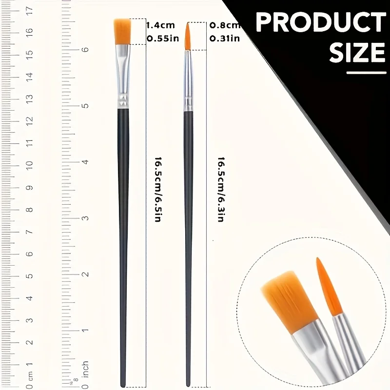 30pcs Nylon Brush Pens, with Flat-Head and Round-Point Brushes, Suitable for Professional Oil Painting, Watercolor, Facial Art