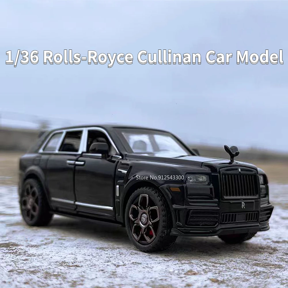 

Модель игрушечного автомобиля Rolls-Royce Cullinan, модель литая из сплава со звуком и искусственными элементами, игрушечные автомобили для взрослых, игрушки для мальчиков, подарки, 1/36