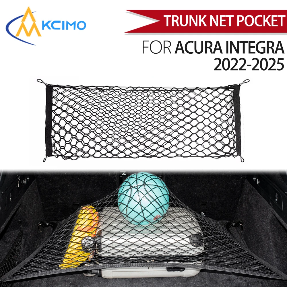 

For Acura Integra 2022-2025 Cargo Net Trunk Organizer, Elastic Mesh Storage Net Car Accessories Storage Belt Hook