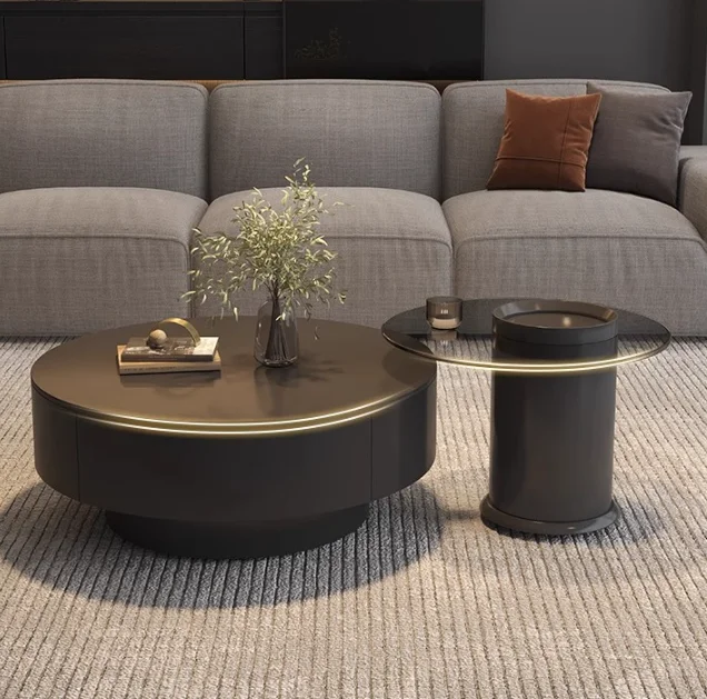 Factory Is In-stock Solid Wood Marble Coffee Table Set Is Suitable For Living Rooms And Apartments.
