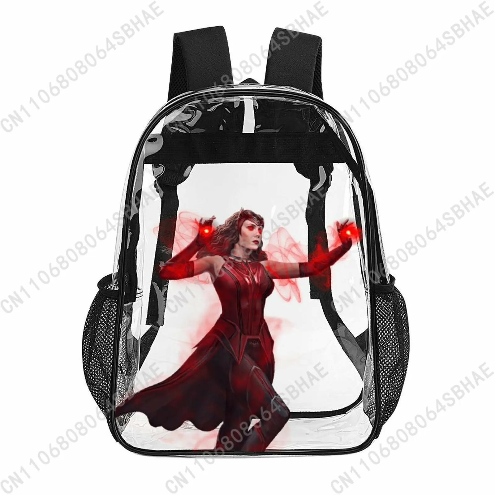 

Модный прозрачный рюкзак Marvel Scarlet Witch, 17 дюймов, для мужчин, женщин и подростков, персонализированная прозрачная сумка из ПВХ, подарки, косплей