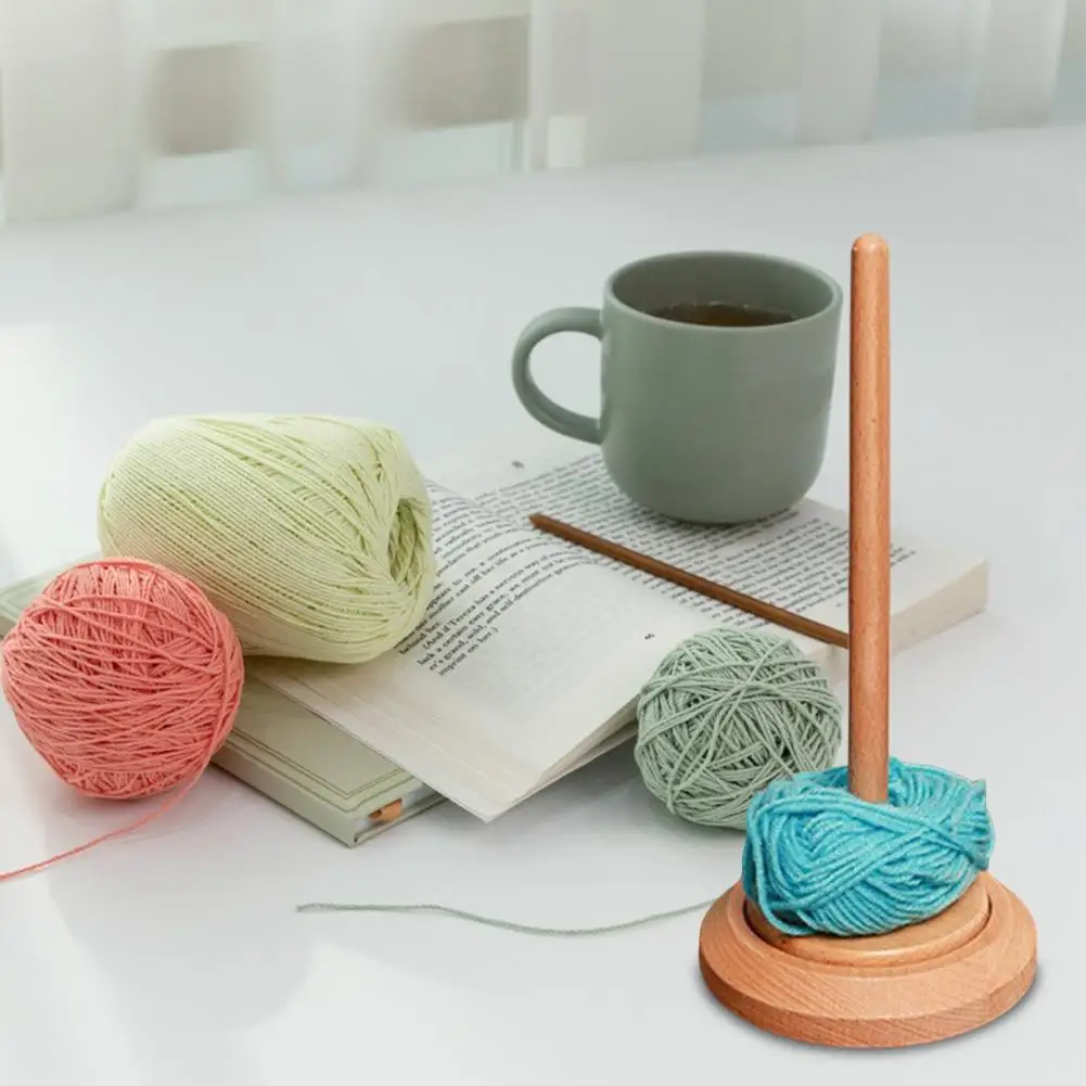 Crochet Yarn Dispenser Wooden Yarn Holder Dispenser for Crocheting Double Skein Spinner Thread Organizer Knitting Embroidery