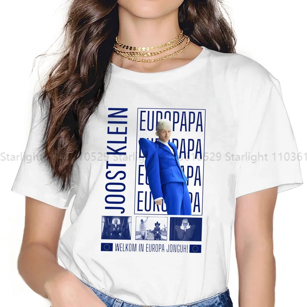 Eurovision Listen TShirt For Women Joost Klein Europapa Y2k Tees Harajuku Female Polyester T Shirt Basic Summer