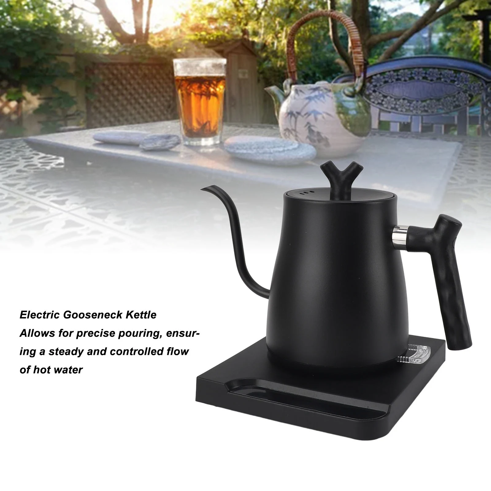 800ml 1000W Electric Gooseneck Kettle Stainless Steel Fast Boiling Precision Spout for Pour over Coffee Home And Office Use