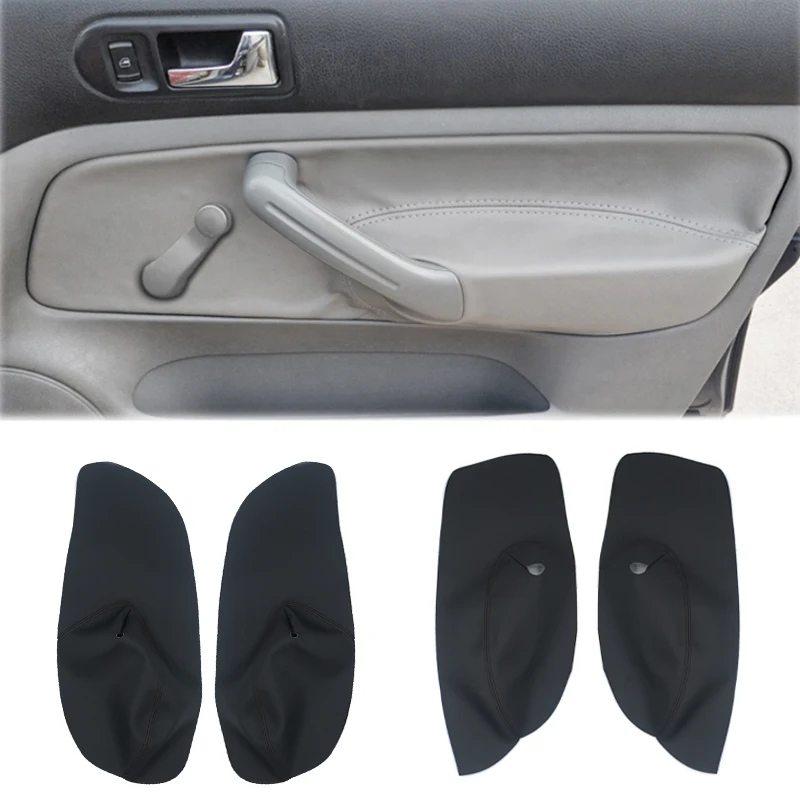 For VW Golf 4 MK4 Jetta Bora 98 - 2005 Microfiber Leather Manual Control Window Door Handle Armrest Panel Cover Protective Trim