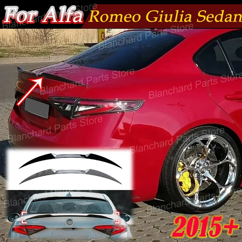 

For Alfa Romeo Giulia Sedan 2015+ Car Rear Trunk Roof Spoiler Wing Splitter Spoiler Tuning Body Kit Parts Modification Exterior