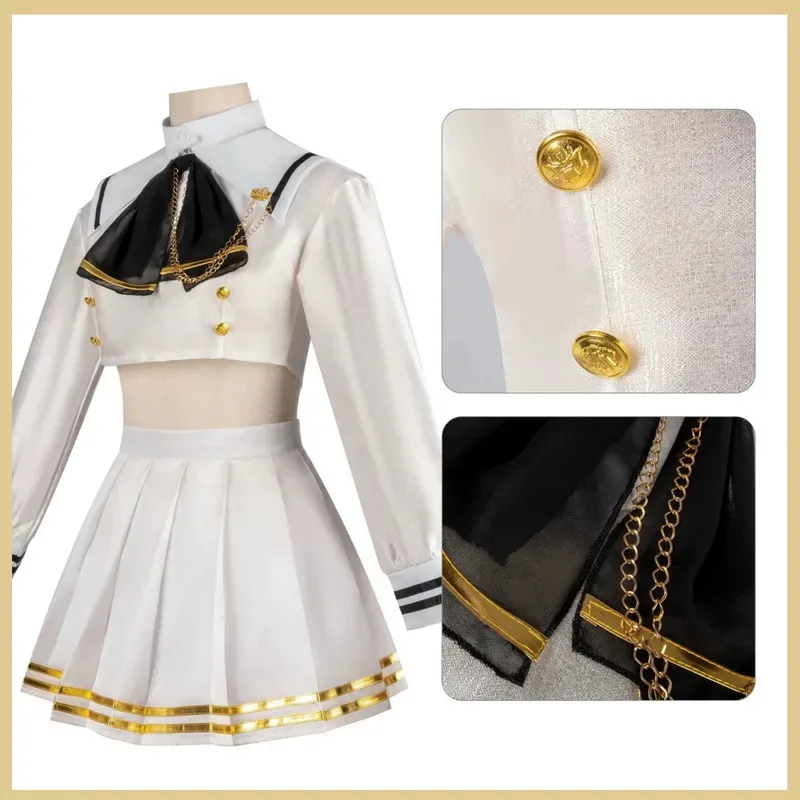 Juego de Anime Azur Lane Hms Janus disfraz de Cosplay japonés blanco JK uniforme falda camisa de manga larga mujer Sexy traje de marinero x;2'a,6;