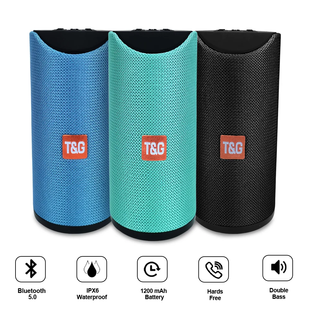 Hot Sell TG113 10W Outdoor Portable Column Wireless Bluetooth-compatible Speaker USB TF FM Radio Music Stereo Subwoofer For PC