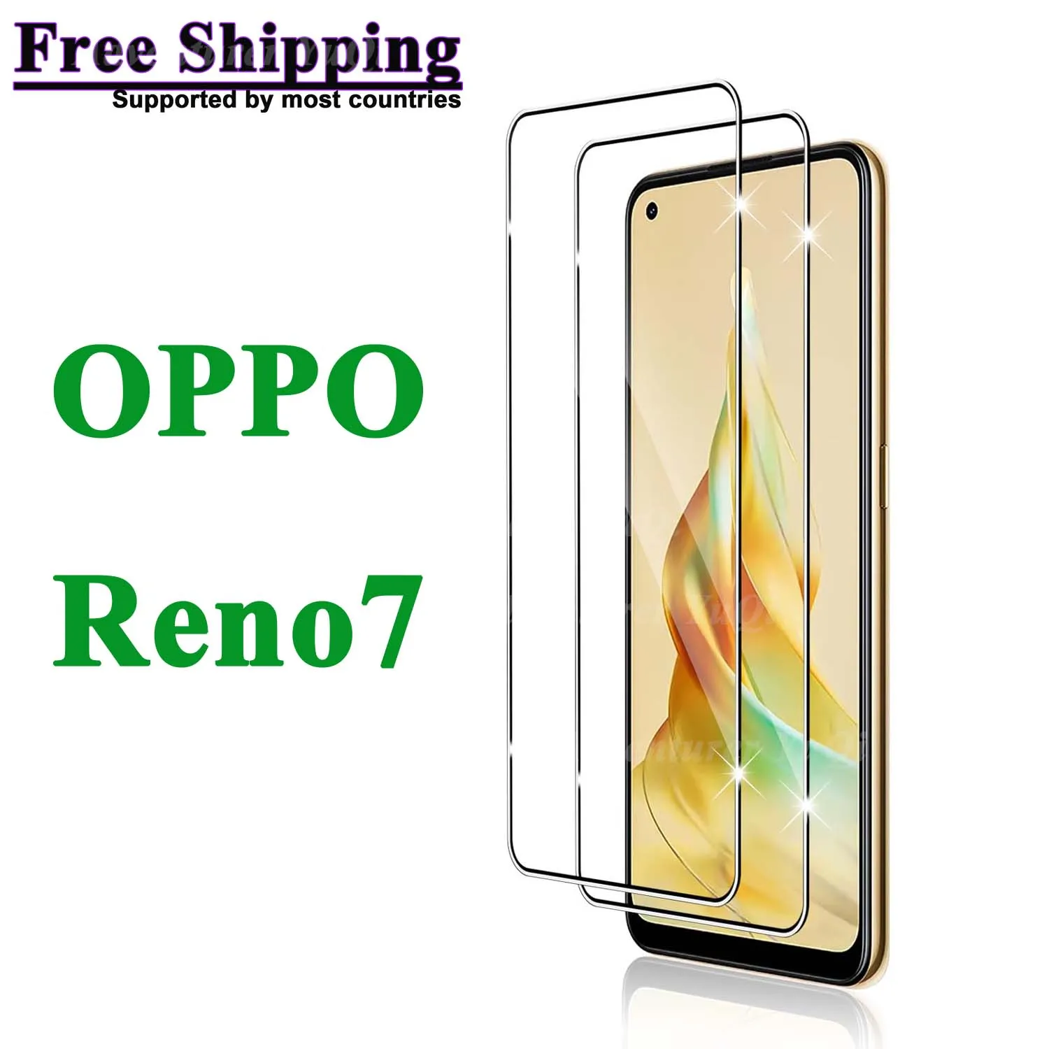 

Screen Protector For OPPO Reno7, Tempered Glass SELECTION Free Ship HD 9H Transparent Clear Anti Scratch Case Friendly