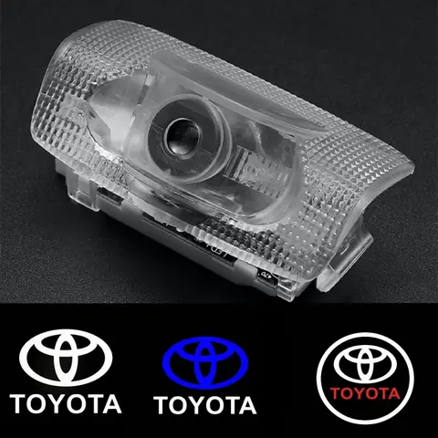 2Pieces LED Car Door Welcome Courtesy Projector Ghost Shadow Lights for TOYOTA Sienna RAV4 Prado Highlander Camry  Plug & Play