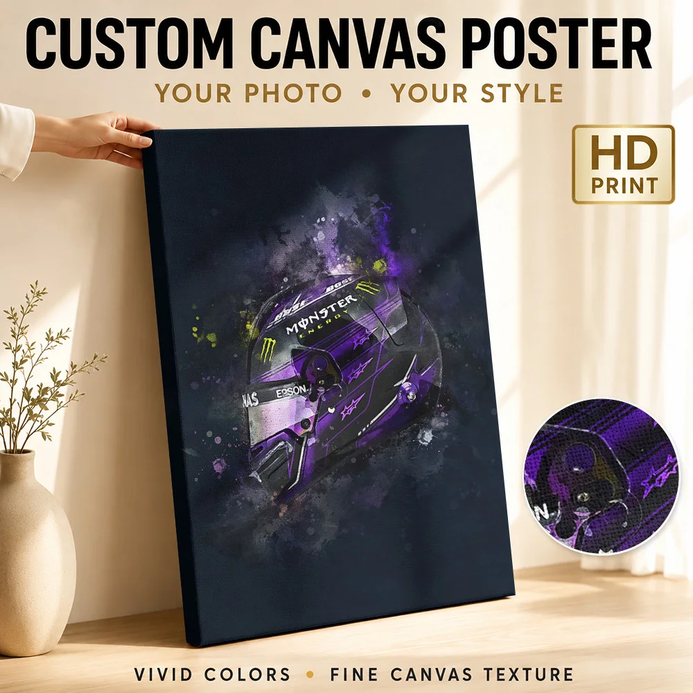 Lewis Hamilton F-Racing Canvas Print Poster Personalized Photo Retro Automotive Wall Paintings Decoration for Office Game Room