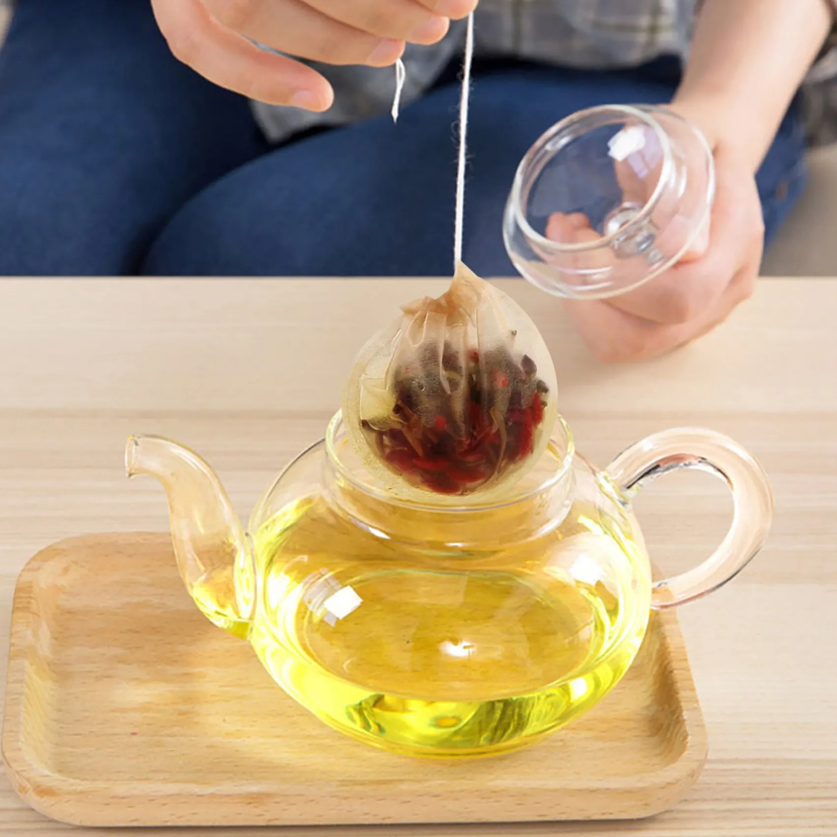 AB46-Tea Bags, 300Pcs Disposable Empty Tea Bags Tea Infuser Drawstring Teabags Safe Natural Material Tea Bags For Loose Leaf Her