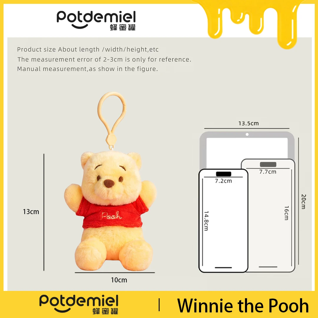 Potdemiel Disney Winnie the Pooh Plush Pendant Canvas Bag Hanger Key Fob Soft Cute Birthday Gift For Young Teen Movie Fans view 3
