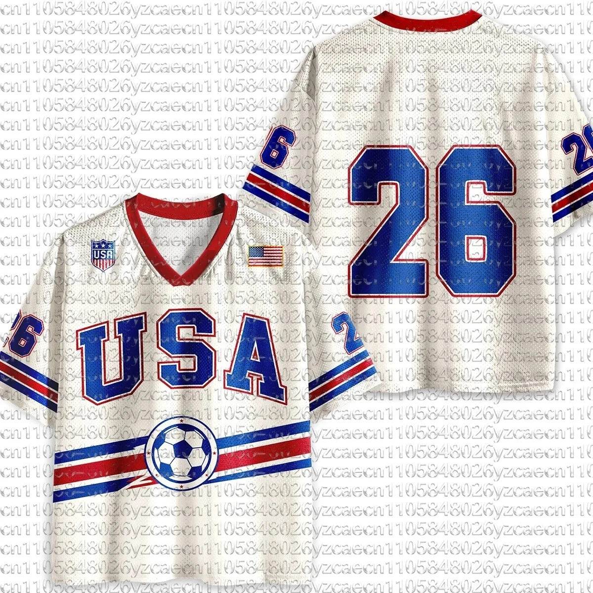 American Number 26 Commemorative Jersey Top 2026 Unisex Couple Sports Casual T Shirt Short Sleeve Breathable Daily Outfit