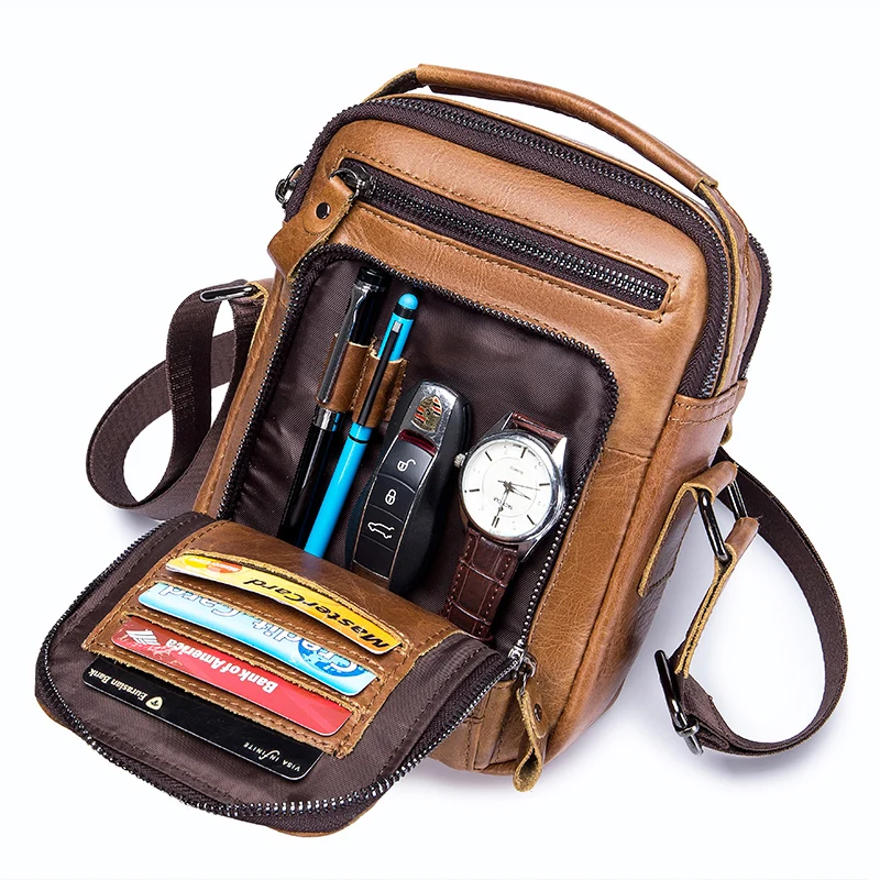 Brand 100% Genuine Leather Men's Shoulder Bags Messenger Bag for Men Crossbody Bags New Small Man Designer Handbag Bolso Male