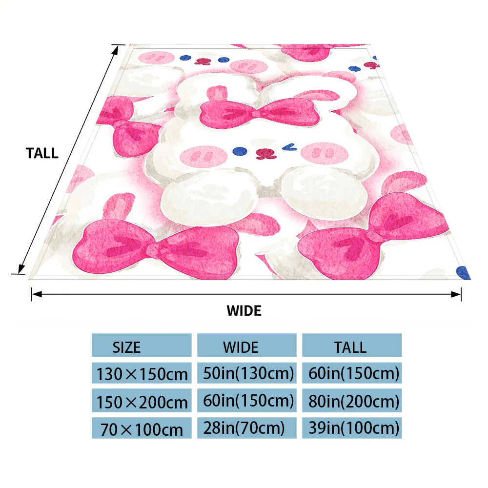 Pink Rabbit Nap Blanket,Flannel Blanket,Suitable For Sofas,Beds,Cars,Rooms,Offices,Camping,Exquisite Gift Blankets