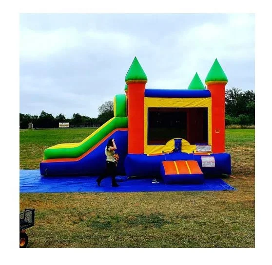 Commercial Inflatable Bouncer Bounce House Orange Castle Waterslide Combo Dry Wet Water Slide