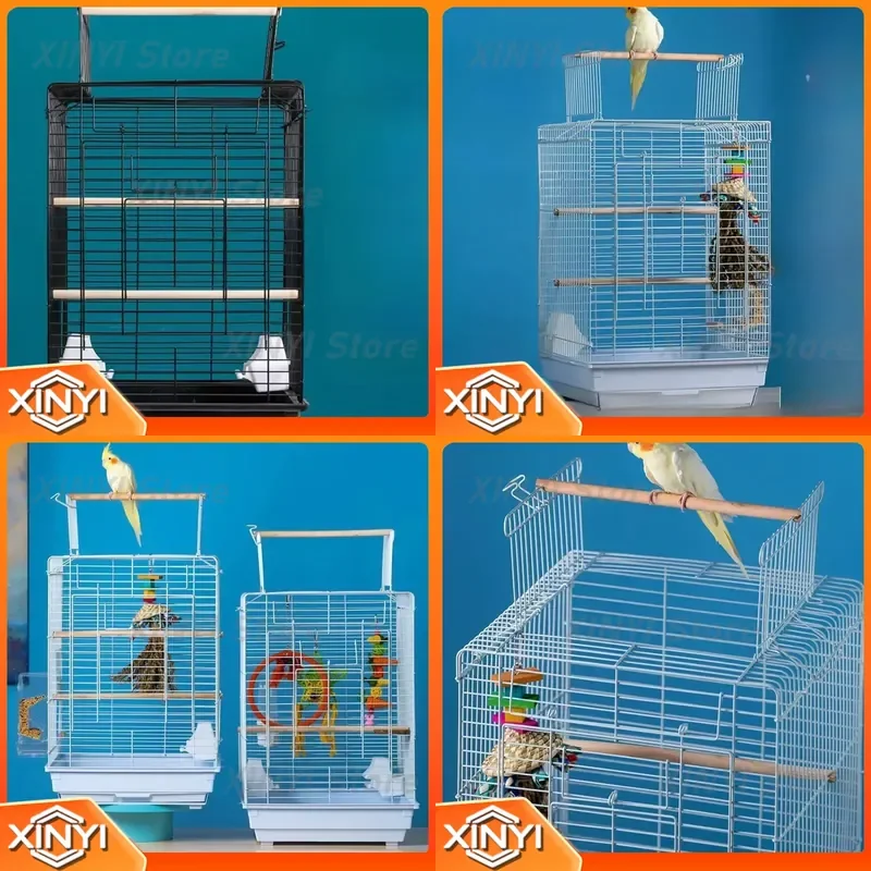 Bird Cage Hut Backpack Toy Habitat Bed for Large Bird Cages Stand House for Canaries Accessories Bird Supplies for RR50BN