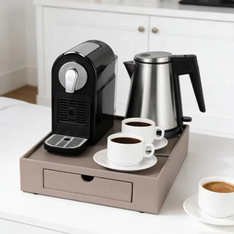 

Новая портативная кофемашина-капсула для отелей с набором для заваривания и подносом для чайника, для гостиниц и домашнего использования