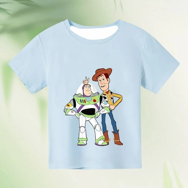 

MOTO-New Toy Story, летняя футболка с короткими рукавами, модная спортивная одежда, одежда для родителей и детей, детский размер