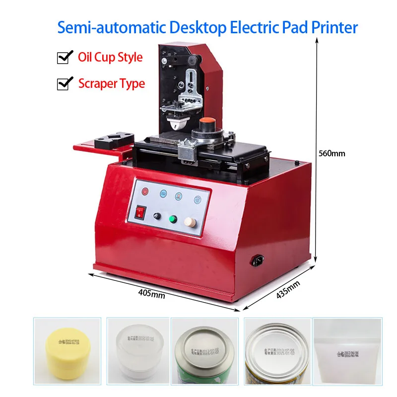 

LY-380 220V 100W Power Semi-automatic Desktip Electric Pad Printer For Product Date Small Logo Print + Cliche Plate +Rubber Pad