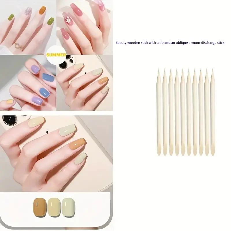 100PCS Cuticle Pusher Remover Nail Art Tools Orange Wood Sticks Rhinestones Picker bead pusher Manicure Pedicure Care