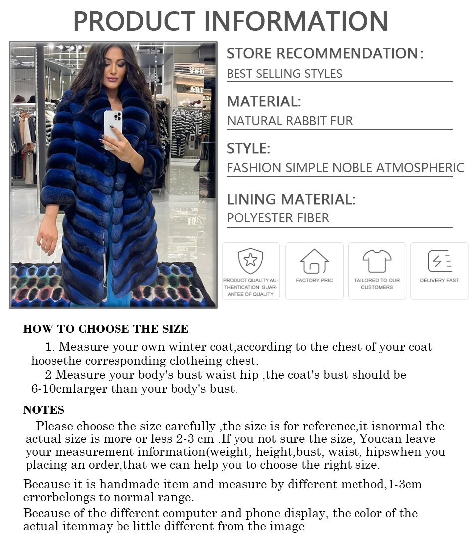 Genuine Rex Rabbit Fur Jackets Winter Clothes Women Chinchilla Colored Rabbit Fur Coat Warm Luxury