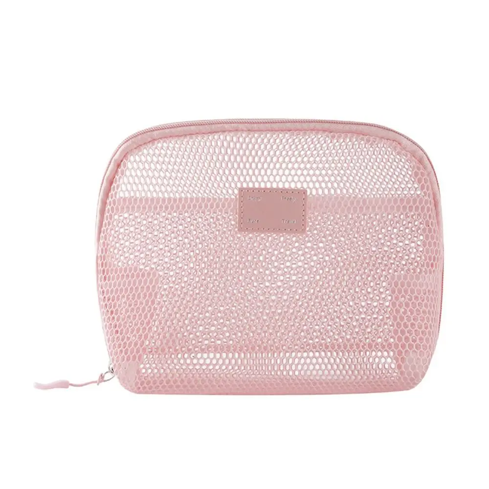 Casual Nylon Cosmetic Bag Hand-held Mesh Mesh Makeup Bags Multipurpose With Zipper Toiletry Wash Bags Travel