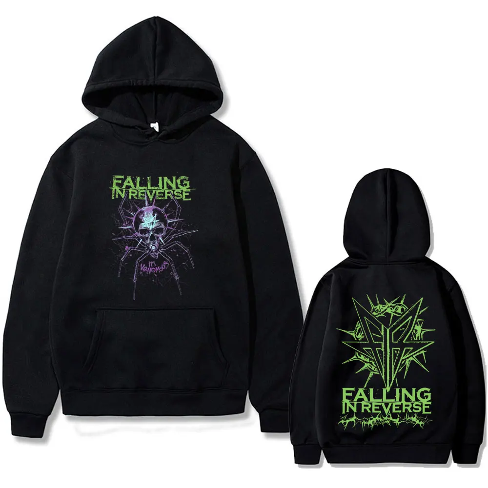 

Hot Rock Band Falling in Reverse Spider Hoodie Men Women Punk Gothic Oversized Streetwear Male Vintage Casual Pullover Hoodies