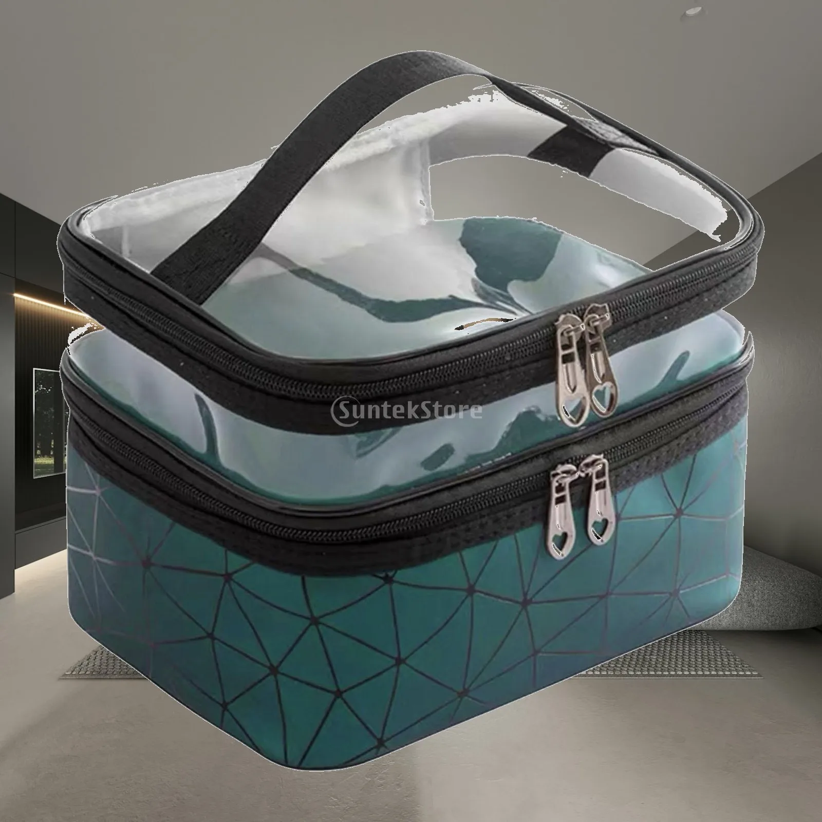 Makeup Cosmetic Bag Waterproof Transparent Visible Container for Brushes