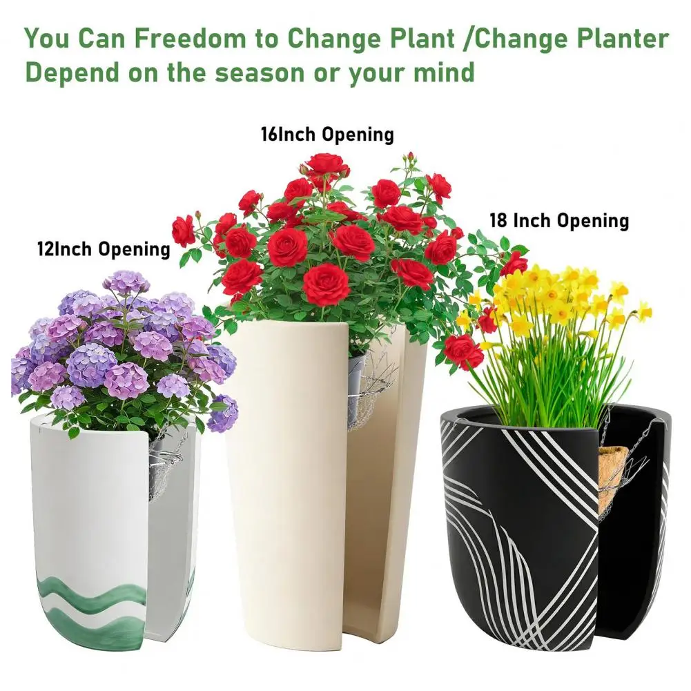 

Plant Riser Adjustable Planter Insert Riser for 12-18 Inch Pots Heavy Duty Flower Pot Riser with Hooks Chains Indoor Outdoor