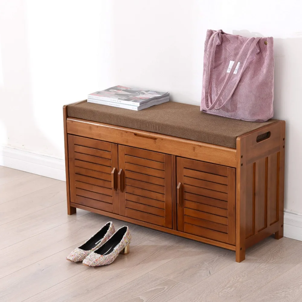 Banc à chaussures et armoire à chaussures avec espace de rangement GNE, meuble de rangement d'entrée T1