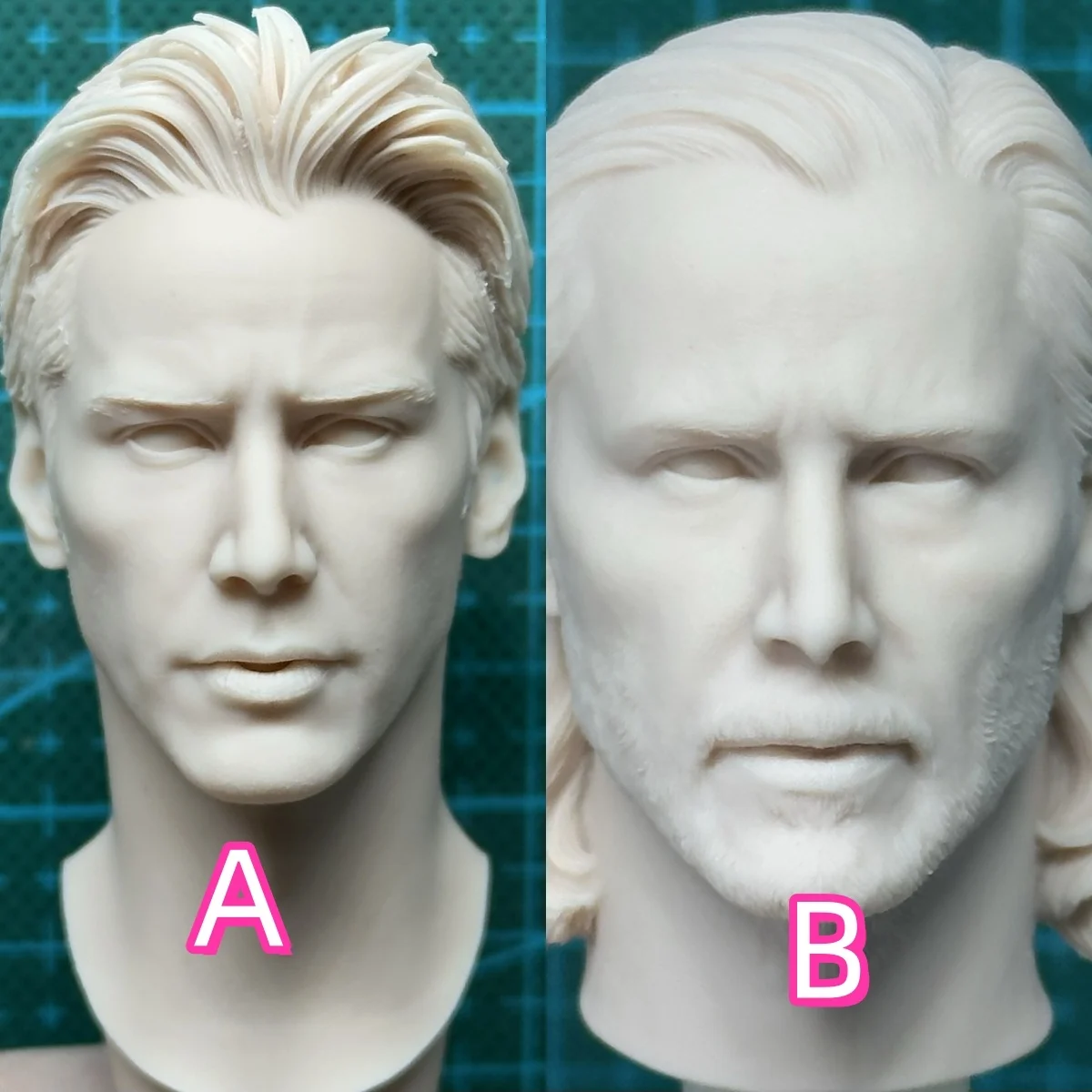 

1/6 Unpainted Keanu Reeves Head Carving Model Toys Fit 12inches Action Figure