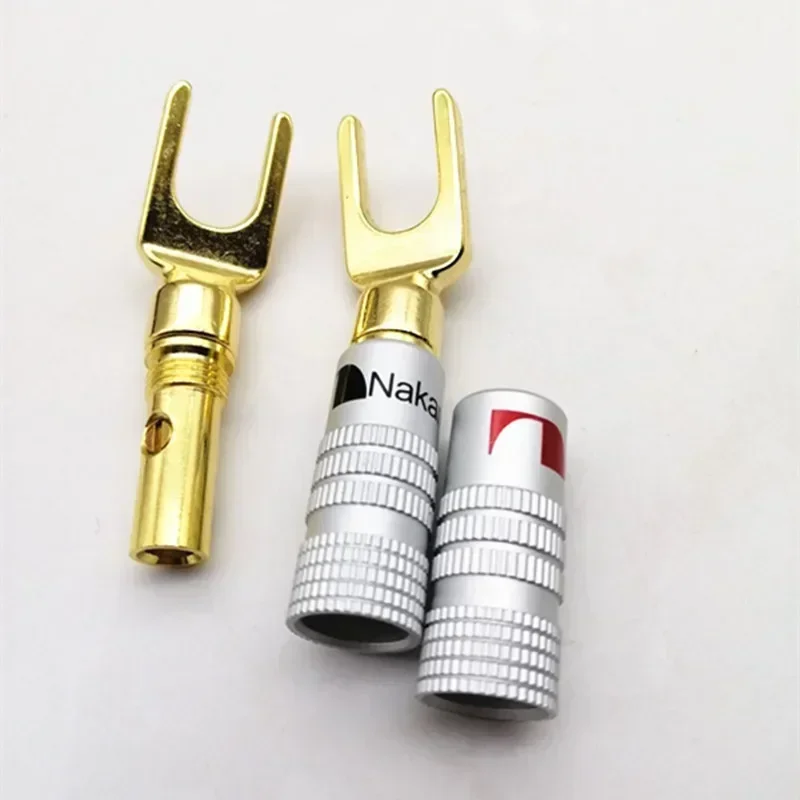 

5pcs Speaker Cable Connector Transmission Middle Fine Copper Gold - Plated Horn Wire Banana Head, Banana Plug Y - Plug/U - Plug