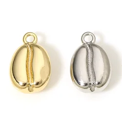 2pcs New Brass Charms Gold Color Coffee Bean Food 3D Pendants DIY Necklace Earrings For Women Men Jewelry Findings 11.5mm x 7mm