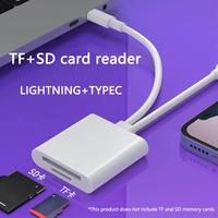 2 In 1 OTG Card Reader Type C Lightning to SD TF Memory Card Adapter For PC Laptop iPhone Multi Smart Cardreader No APP Requires