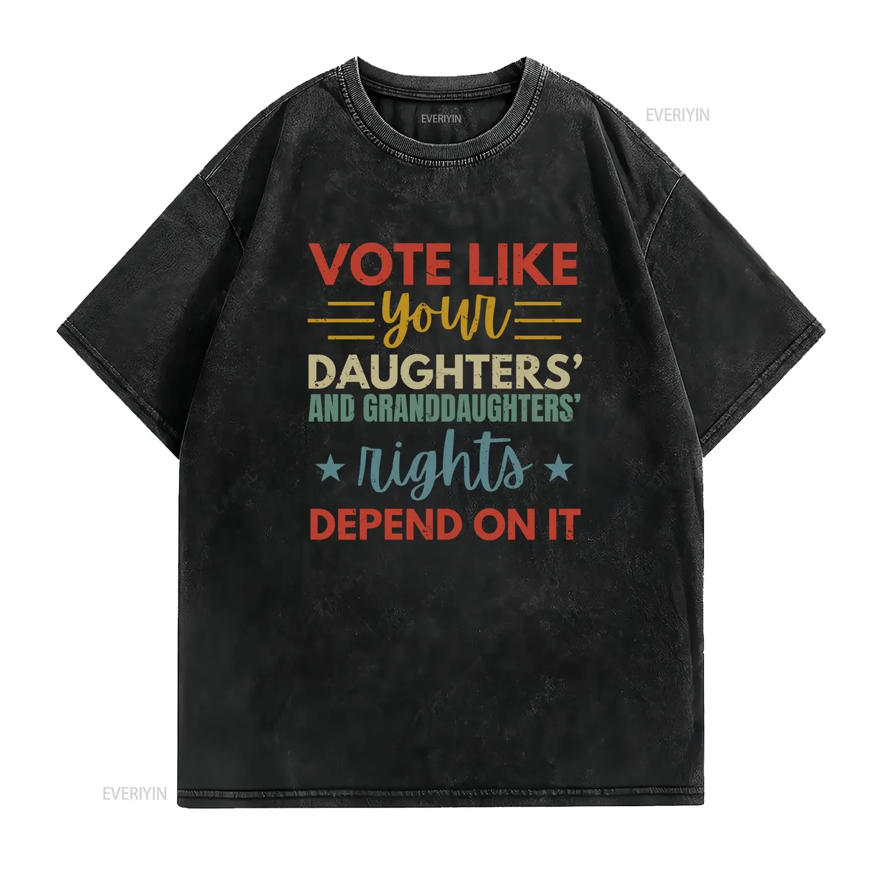 Retro Vintage Daughters Granddaughters Rights Vote Slogan Print Casual T Shirt vintage Washed homme fashion designer clothes