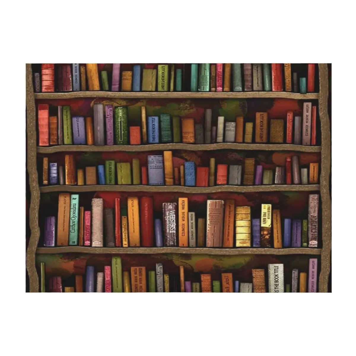 

Library Vintage Bookshelves Throw Blanket sofa bed Baby Furrys Stuffeds Blankets