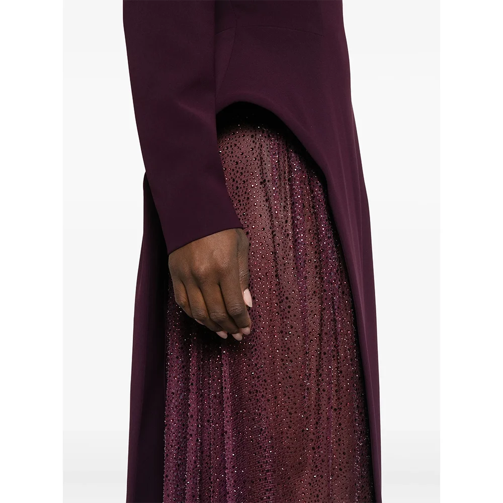 Op maat gemaakte lange mouwen lange avondjurken Elegante formele gelegenheid galajurken Crystal 2025, vloerlengte galajurken