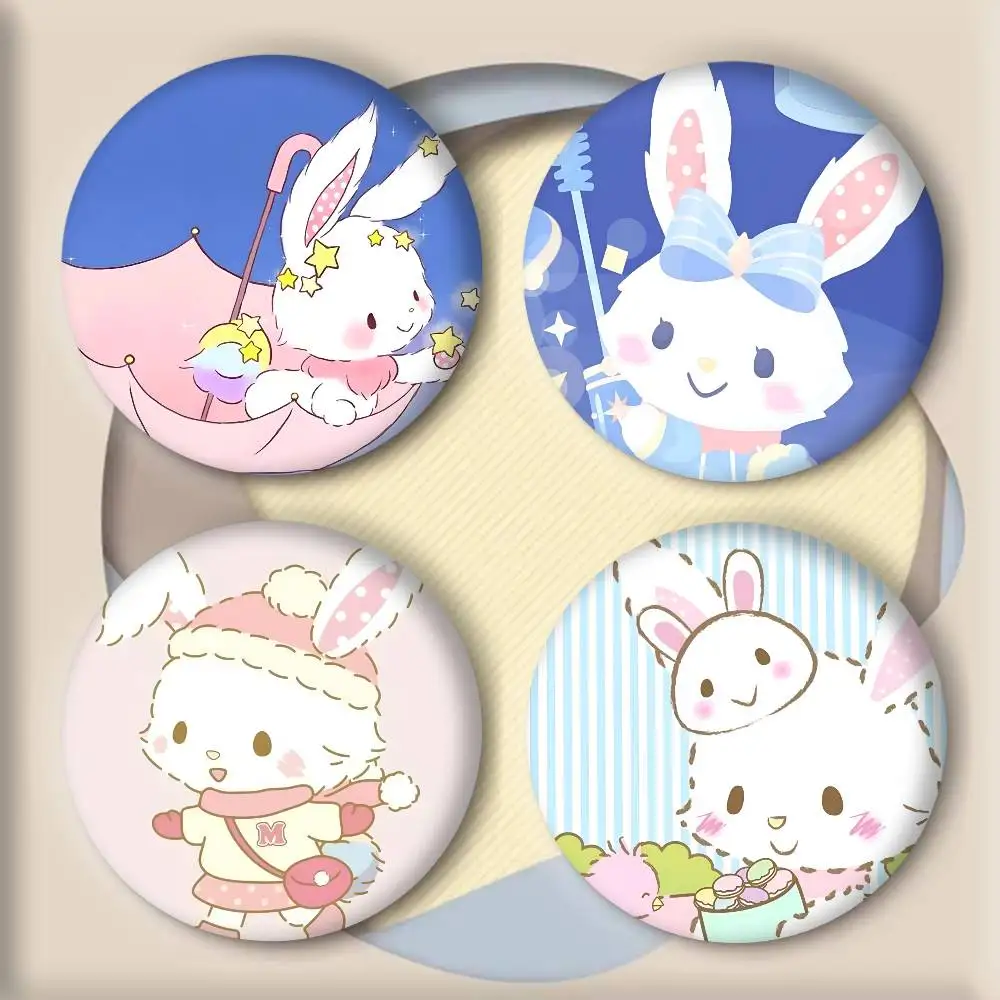 Cartoon Cute W-WISH ME M-MELL Manga Badge Round Art Brooch Clothes Backpack Accessories Lapelnd Laserh