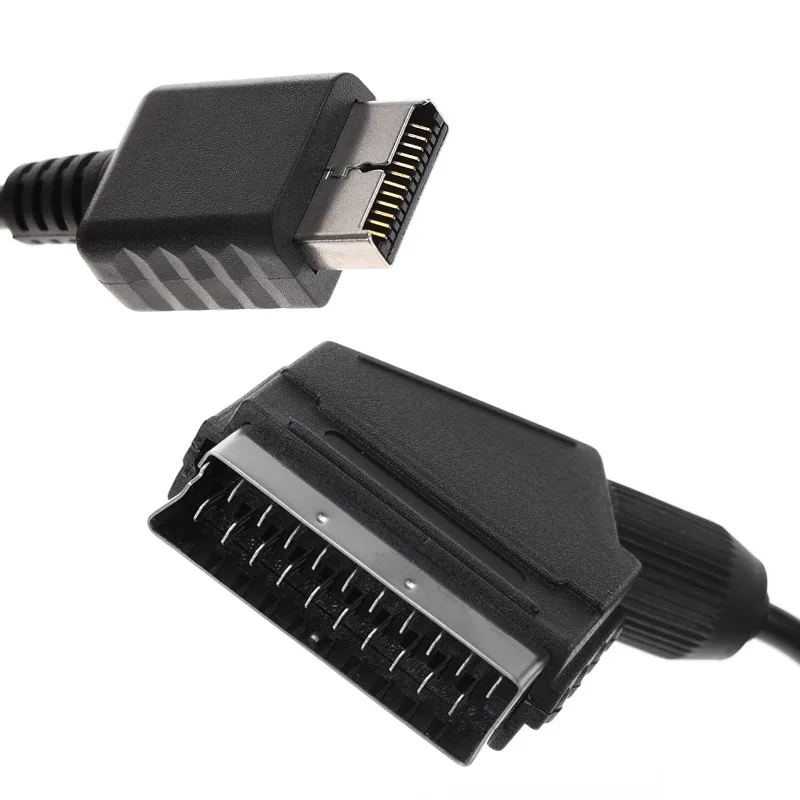 1.8 متر RGB سكارت كابل ل PS1 PS2 PS3 TV AV الرصاص استبدال اتصال لعبة سلك الحبل لوحدة التحكم PAL/NTSC