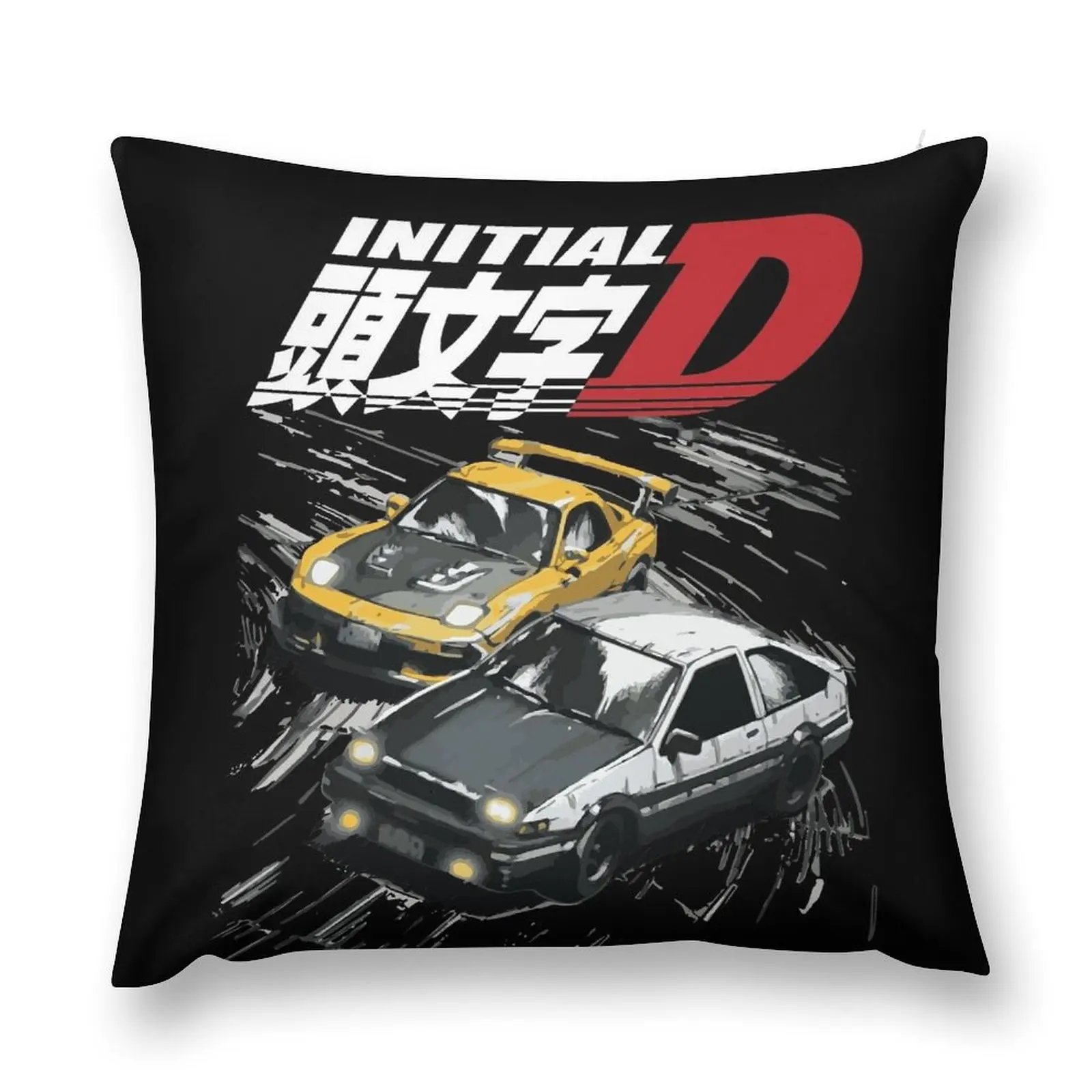 Mountain Drift Racing Initial D Tandems AE86 vs FD rx-7 Throw Pillow Christmas Pillow Christmas Pillows pillow