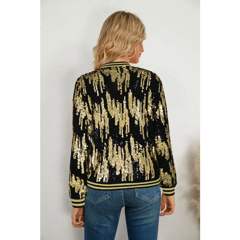 

Fall and winter baseball uniforms are fashionable casual sequin-embellished slim jackets