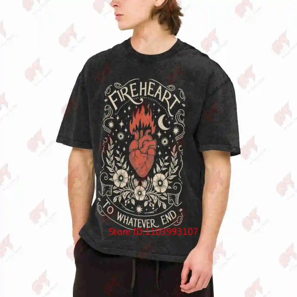 Throne Of Glass Fireheart Terrasen ACOTAR Vintage Washed Tee Pure Cotton T-Shirt