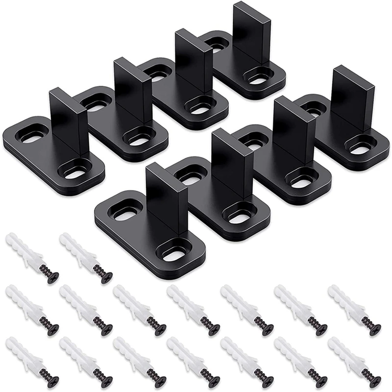 

Promotion! 48X Sliding Barn Door Floor Guides Closet Door Guides Hardware Plastic Simple Floor Wall Mounted Bottom Track Guide