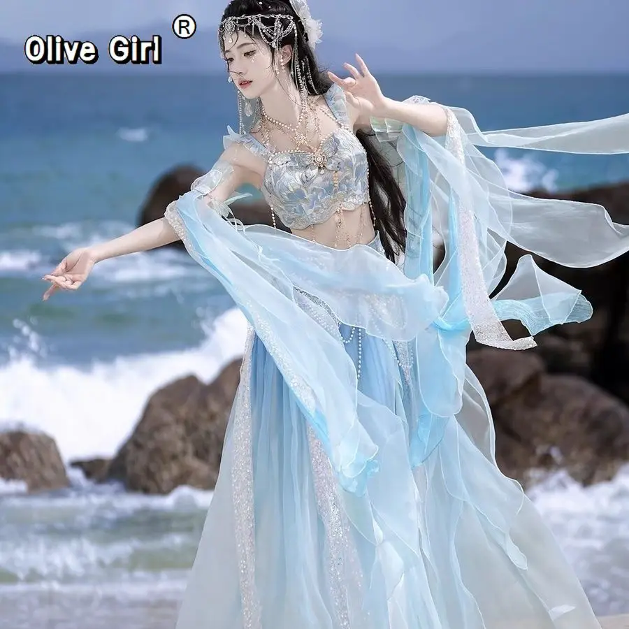 

Костюм для танцев Olivegirl Original Exotic с вышивкой, в стиле Русалки-Принцессы, Ханьфу, 2026, летний костюм Богини для косплея, комплект одежды