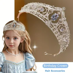 1pcs Sweet Girls Rhinestone Crown Party Catwalk Necessary Cute Little Girl Princess Diadem Birthday Gift
